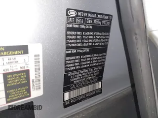 2016 Land Rover Range Rover Supercharged with VIN SALGS3EF0GA294388, listed as a IAAI auction lot 41846458 with 88,025 mi miles. Bid and sale history available at carsss.com. Image 9.