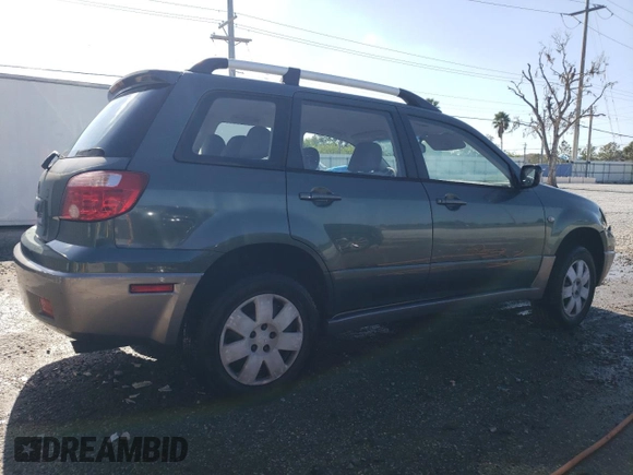 2005 Mitsubishi Outlander LS with VIN JA4LX31F65U020745, listed as a Copart auction lot 86270664 with 76,633 mi miles and Salvage Title. Bid and sale history available at carsss.com. Image 3.