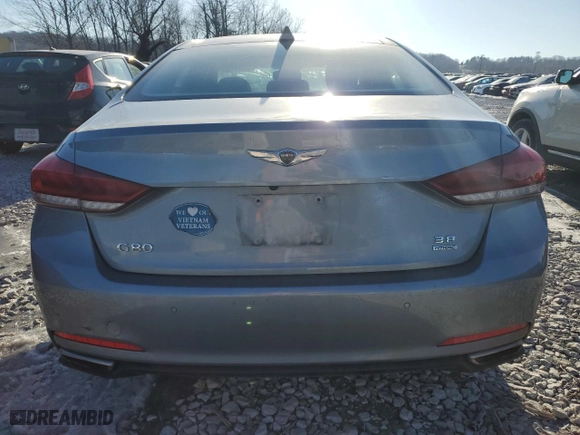2017 Genesis G80 3.8L with VIN KMHGN4JE1HU180073, listed as a Copart auction lot 42684135 with 127,255 mi miles and Salvage Title. Bid and sale history available at carsss.com. Image 6.