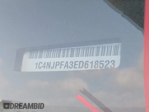 2014 Jeep Patriot Latitude with VIN 1C4NJPFA3ED618523, listed as a IAAI auction lot 41750625 with Not Provided miles and . Bid and sale history available at carsss.com. Image 9.