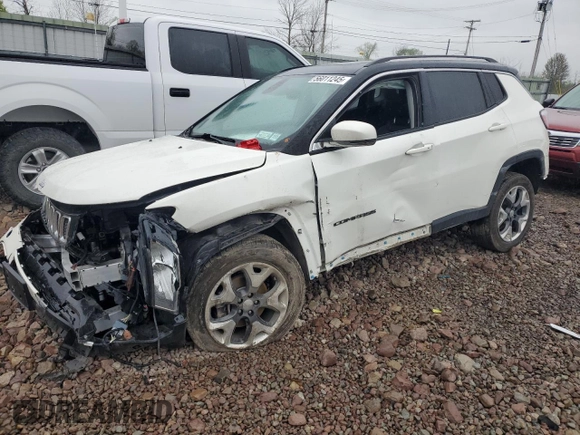 2019 Jeep Compass Limited z VIN 3C4NJDCB0KT599043, wystawiony jako Copart lot #56011245 z przebiegiem Nie podano mil oraz Szkoda całkowita • Salvage title. Historia ofert i sprzedaży dostępna na DreamBid. Obrazek 1.