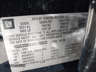 2017 Chevrolet Colorado 2WD Z71 with VIN 1GCGSDENXH1188522, listed as a IAAI auction lot 42315833 with 59,721 mi miles and . Bid and sale history available at DreamBid. Image 9.