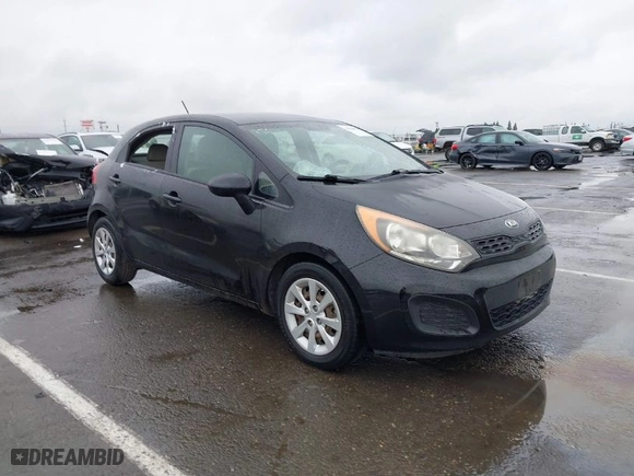 2013 Kia Rio LX with VIN KNADM5A35D6302623, listed as a IAAI auction lot 41626083 with 114,132 mi miles. Bid and sale history available at carsss.com. Image 1.
