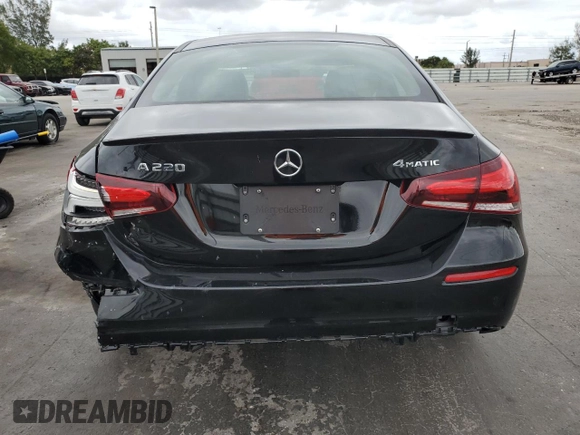 2022 Mercedes-Benz A 220 with VIN W1K3G4FBXNJ365897, listed as a Copart auction lot 84599364 with 41,141 mi miles and Clean Title. Bid and sale history available at DreamBid. Image 6.