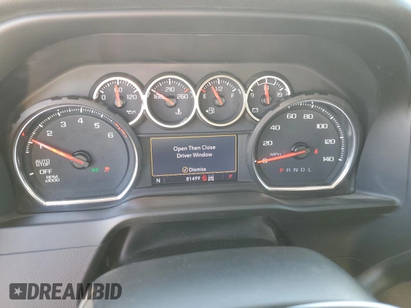 2021 Chevrolet Silverado 1500 LT Trail Boss with VIN 1GCPYFEL4MZ346809, listed as a Copart auction lot 52740965 with 81,499 mi miles and Salvage Title. Bid and sale history available at DreamBid. Image 9.