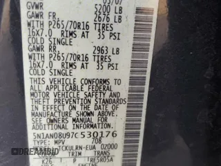 2007 Nissan Xterra X z VIN 5N1AN08U97C530176, wystawiony jako Copart lot #42136865 z przebiegiem 163 850 mil mil oraz Szkoda całkowita • Salvage title. Historia ofert i sprzedaży dostępna na DreamBid. Obrazek 13.