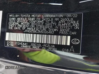 2022 Lexus RC 350 z VIN JTHDZ5BC3N5026483, wystawiony jako IAAI lot #42361490 z przebiegiem 16 243 mil mil oraz . Historia ofert i sprzedaży dostępna na DreamBid. Obrazek 9.