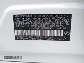 2013 Lexus IS 250 with VIN JTHCF5C21D5062052, listed as a IAAI auction lot 42121728 with 96,984 mi miles and . Bid and sale history available at DreamBid. Image 9.