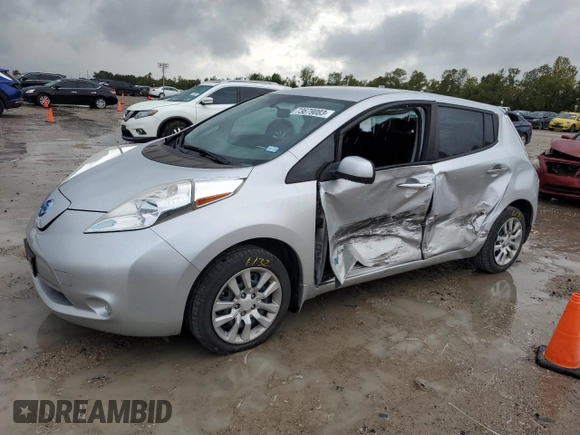 2015 Nissan LEAF SV with VIN 1N4AZ0CP7FC311103, listed as a Copart auction lot 73679083 with 37,685 mi miles and . Bid and sale history available at DreamBid. Image 1.
