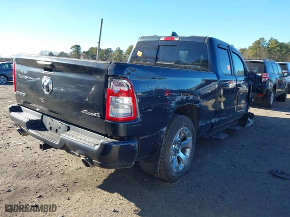2021 Ram 1500 Big Horn with VIN 1C6SRFBT7MN623706, listed as a IAAI auction lot 41289882 with 40,478 mi miles. Bid and sale history available at carsss.com. Image 4.