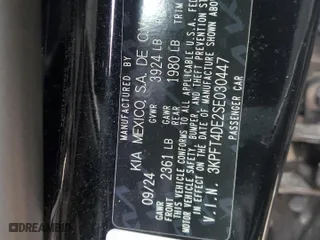 2025 Kia K4 LXS with VIN 3KPFT4DE2SE030447, listed as a Copart auction lot 43762505 with 6,352 mi miles and Salvage Title. Bid and sale history available at carsss.com. Image 13.