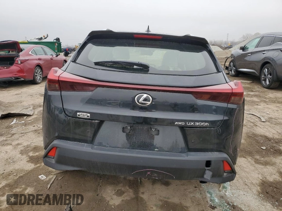 2025 Lexus UX with VIN JTHUCJDH5S2003058, listed as a Copart auction lot 43457505 with 1,239 mi miles and Salvage Title. Bid and sale history available at carsss.com. Image 6.
