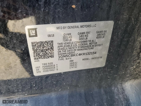 2019 Chevrolet Tahoe LT with VIN 1GNSCBKC4KR132154, listed as a Copart auction lot 42731705 with 77,674 mi miles and Salvage Title. Bid and sale history available at carsss.com. Image 13.