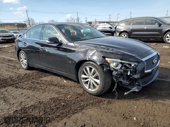2014 Infiniti Q50 with VIN JN1BV7AR2EM680986, listed as a Copart auction lot 47802735 with 165,946 mi miles and Salvage Title. Bid and sale history available at DreamBid. Image 4.