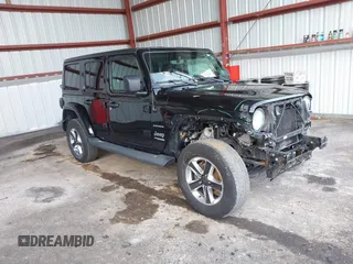 2019 Jeep Wrangler Unlimited Sahara with VIN 1C4HJXEG5KW532861, listed as a IAAI auction lot 41698912 with 121,278 mi miles and . Bid and sale history available at DreamBid. Image 1.