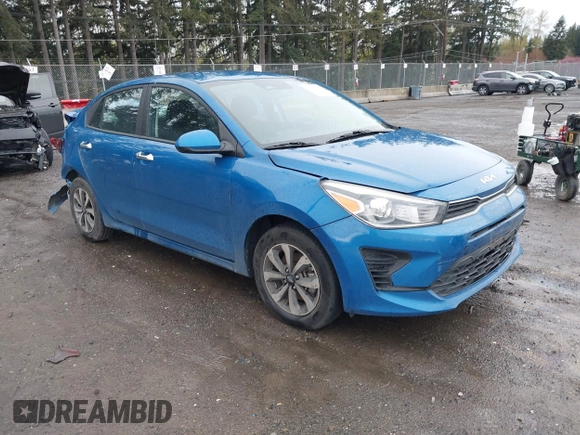 2022 Kia Rio S with VIN 3KPA24AD9NE508022, listed as a IAAI auction lot 41970720 with 39,825 mi miles. Bid and sale history available at carsss.com. Image 1.