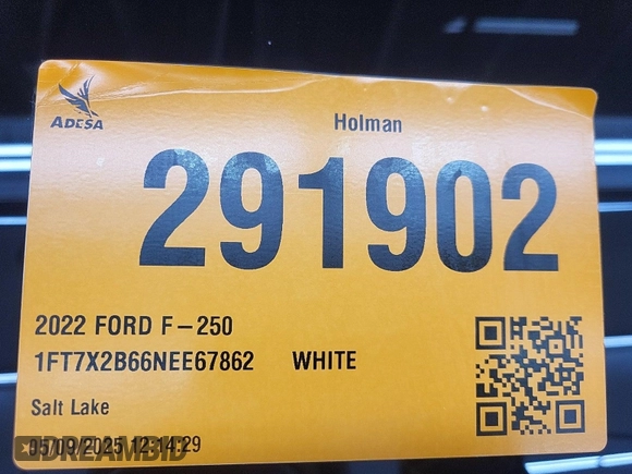 2022 Ford F-250 XL с VIN 1FT7X2B66NEE67862, выставлен на аукционе IAAI как лот 42610485 с пробегом 98 005 миль миль и . История ставок и продаж доступна на DreamBid. Изображение 54.