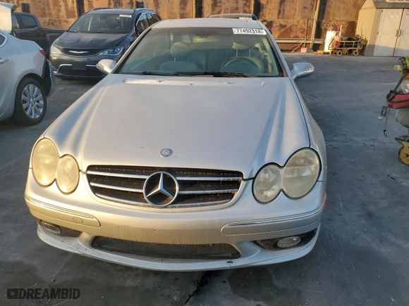 2003 Mercedes-Benz CLK-Class 5.0L with VIN WDBTJ75J83F052769, listed as a Copart auction lot 77492314 with 118,508 mi miles and Clean Title. Bid and sale history available at carsss.com. Image 5.