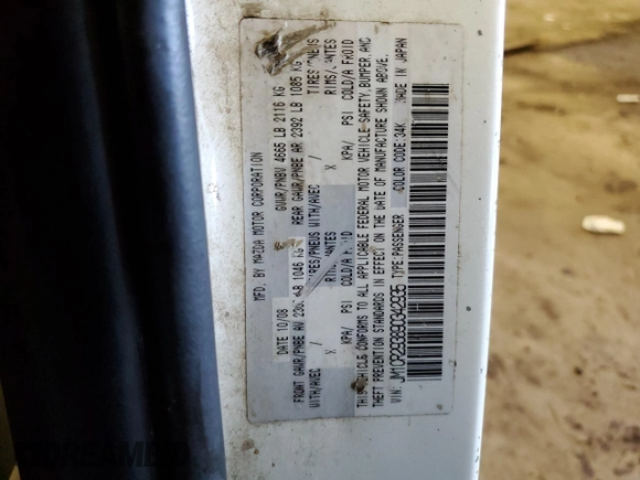 2009 Mazda 5 Sport with VIN JM1CR293890342935, listed as a Copart auction lot 61555035 with Not provided miles and Clean title. Bid and sale history available at DreamBid. Image 13.