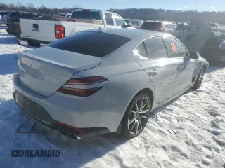 2022 Genesis G70 2.0T with VIN KMTG34TA9NU098058, listed as a Copart auction lot 88098465 with 0 mi miles and Salvage Title. Bid and sale history available at carsss.com. Image 3.