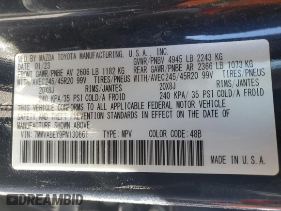 2023 Mazda CX-50 2.5 Turbo Premium Plus Package with VIN 7MMVABEY9PN130661, listed as a Copart auction lot 47630725 with Not Provided miles and Salvage Title. Bid and sale history available at carsss.com. Image 14.