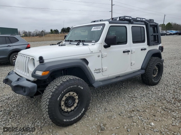 2018 Jeep Wrangler Unlimited Sport S with VIN 1C4HJXDN5JW254641, listed as a Copart auction lot 44499355 with 58,683 mi miles and Salvage Title. Bid and sale history available at carsss.com. Image 1.
