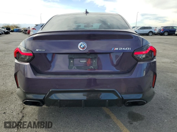 2022 BMW 2 Series M240i xDrive with VIN 3MW53CM0XN8C61591, listed as a Copart auction lot 45224845 with 24,015 mi miles and Salvage title. Bid and sale history available at DreamBid. Image 6.