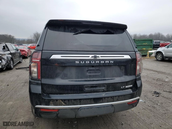2021 Chevrolet Suburban LT with VIN 1GNSKCKD1MR133248, listed as a Copart auction lot 83789164 with 59,790 mi miles and Salvage Title. Bid and sale history available at carsss.com. Image 6.