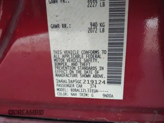 2016 Nissan Altima SR with VIN 1N4AL3AP5GC219124, listed as a IAAI auction lot 41170014 with 101,650 mi miles and . Bid and sale history available at carsss.com. Image 9.