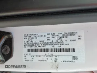 2020 Ford F-150 XL с VIN 1FTEW1C56LFA97465, выставлен на аукционе Copart как лот 57392655 с пробегом 84 658 миль миль и Списание • Salvage title. История ставок и продаж доступна на DreamBid. Изображение 12.