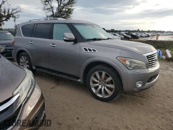 2013 Infiniti QX56 with VIN JN8AZ2NE3D9061052, listed as a Copart auction lot 73925854 with 0 mi miles and Salvage Title. Bid and sale history available at carsss.com. Image 4.