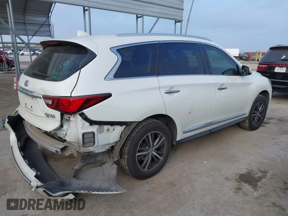 2018 Infiniti QX60 with VIN 5N1DL0MM8JC524403, listed as a IAAI auction lot 41792813 with 116,760 mi miles and . Bid and sale history available at DreamBid. Image 4.