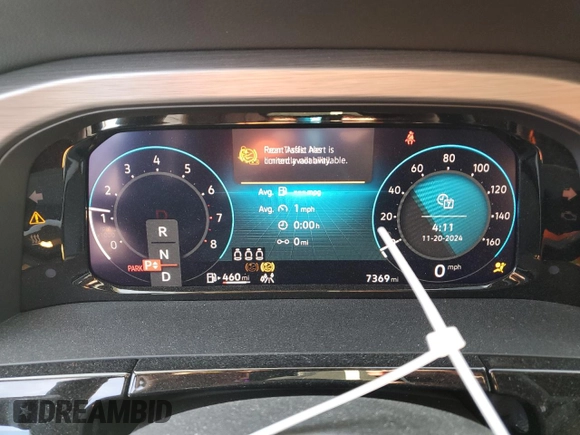 2024 Volkswagen Atlas SE with VIN 1V2DE2CA3RC244772, listed as a Copart auction lot 81523574 with 7,369 mi miles and Salvage title. Bid and sale history available at DreamBid. Image 9.