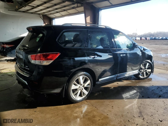 2014 Nissan Pathfinder Platinum with VIN 5N1AR2MM5EC646445, listed as a Copart auction lot 45876525 with 81,405 mi miles and Clean Title. Bid and sale history available at carsss.com. Image 3.