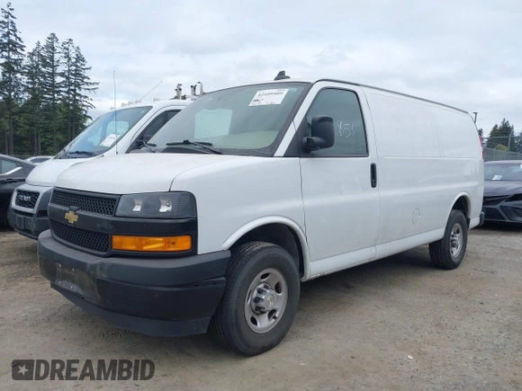 2023 Chevrolet Express Cargo with VIN 1GCWGAFP4P1176442, listed as a IAAI auction lot 42109509 with 42,680 mi miles and . Bid and sale history available at DreamBid. Image 2.