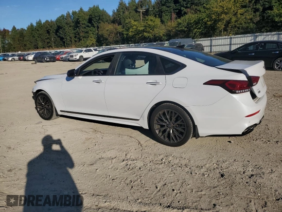 2018 Genesis G80 3.3T Sport with VIN KMHGN4JB0JU241697, listed as a Copart auction lot 76401884 with 42,228 mi miles and Salvage Title. Bid and sale history available at carsss.com. Image 2.