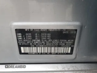 2013 Subaru Legacy 2.5i z VIN 4S3BMBA60D3026274, wystawiony jako Copart lot #51160175 z przebiegiem 68 026 mil mil oraz Szkoda całkowita • Salvage title. Historia ofert i sprzedaży dostępna na DreamBid. Obrazek 12.