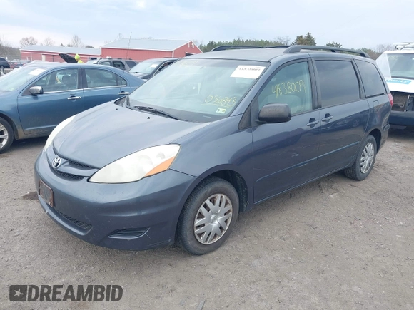 2007 Toyota Sienna CE with VIN 5TDZK23CX7S056893, listed as a IAAI auction lot 41838009 with 284,483 mi miles and . Bid and sale history available at carsss.com. Image 2.