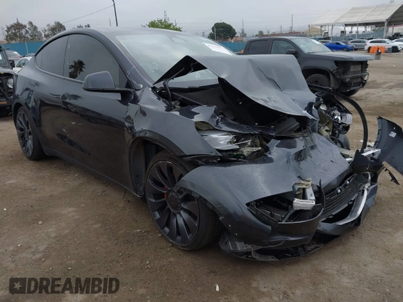 2024 Tesla Model Y Performance with VIN 7SAYGDEF7RF053265, listed as a IAAI auction lot 42132172 with 17,102 mi miles and . Bid and sale history available at DreamBid. Image 1.