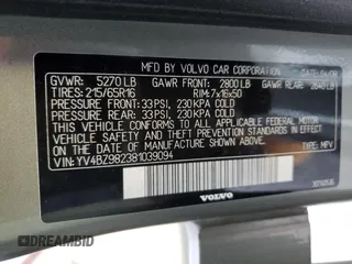 2008 Volvo XC70 with VIN YV4BZ982381039094, listed as a Copart auction lot 53694375 with 138,755 mi miles and Salvage Title. Bid and sale history available at carsss.com. Image 12.