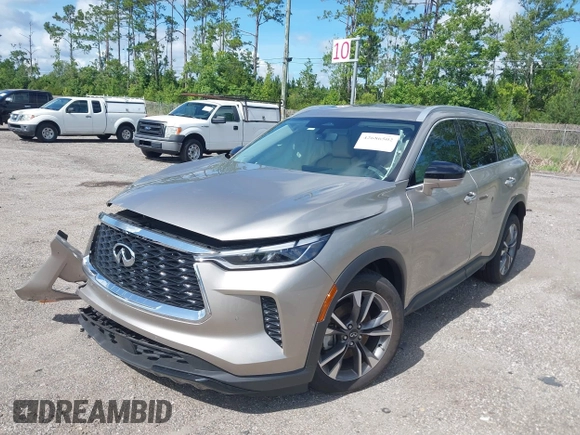 2024 Infiniti QX60 Luxe with VIN 5N1DL1FR6RC343763, listed as a IAAI auction lot 42686502 with 3,791 mi miles and . Bid and sale history available at DreamBid. Image 2.