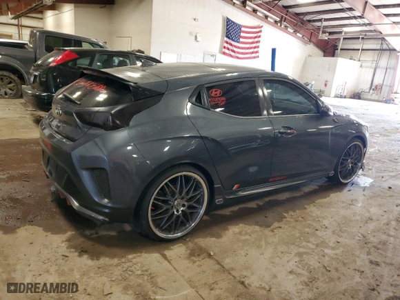 2019 Hyundai Veloster Turbo with VIN KMHTH6AB2KU010531, listed as a Copart auction lot 68113624 with 58,093 mi miles and Clean Title. Bid and sale history available at carsss.com. Image 3.