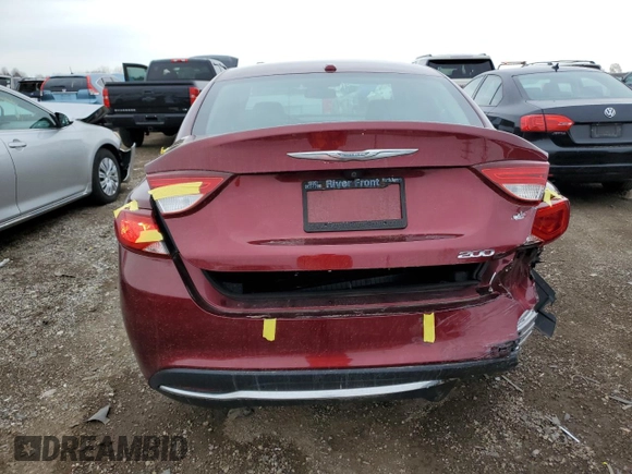 2015 Chrysler 200 C with VIN 1C3CCCCB5FN662241, listed as a Copart auction lot 53702975 with 68,597 mi miles and Salvage Title. Bid and sale history available at DreamBid. Image 6.