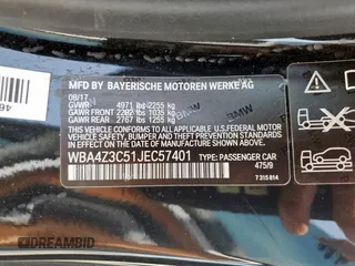 2018 BMW 4 Series 430i xDrive with VIN WBA4Z3C51JEC57401, listed as a Copart auction lot 50657915 with 26,314 mi miles and Salvage Title. Bid and sale history available at DreamBid. Image 12.