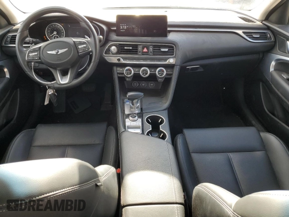 2023 Genesis G70 2.0T with VIN KMTG34TA4PU129199, listed as a Copart auction lot 80963124 with 15,729 mi miles and Salvage Title. Bid and sale history available at carsss.com. Image 8.