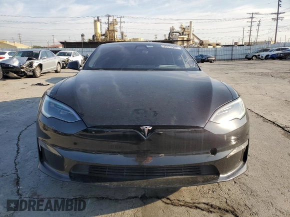 2022 Tesla Model S with VIN 5YJSA1E51NF482745, listed as a Copart auction lot 42562955 with 75,573 mi miles and Salvage Title. Bid and sale history available at DreamBid. Image 5.