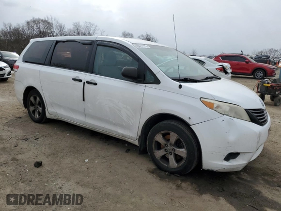 2014 Toyota Sienna L with VIN 5TDZK3DC6ES430935, listed as a Copart auction lot 45877115 with 395,117 mi miles and Salvage Title. Bid and sale history available at carsss.com. Image 4.