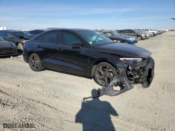 2023 Audi A3 Premium Plus with VIN WAUHUDGY9PA022476, listed as a Copart auction lot 85171164 with 23,630 mi miles and Salvage Title. Bid and sale history available at carsss.com. Image 4.