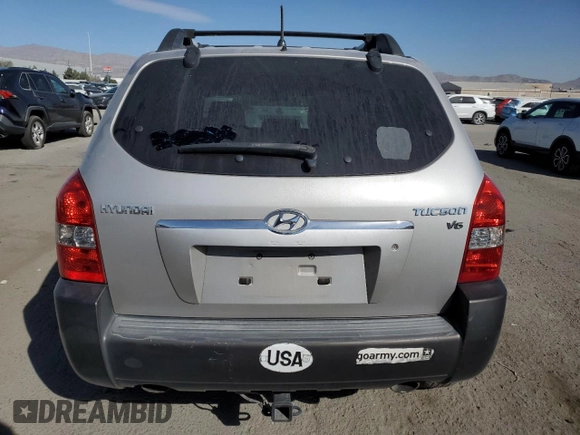 2006 Hyundai Tucson GLS with VIN KM8JN12D46U430686, listed as a Copart auction lot 76763504 with 145,104 mi miles and Salvage Title. Bid and sale history available at carsss.com. Image 6.