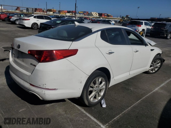 2013 Kia Optima EX with VIN 5XXGN4A70DG252340, listed as a Copart auction lot 58091195 with Not provided miles and Salvage title. Bid and sale history available at DreamBid. Image 3.